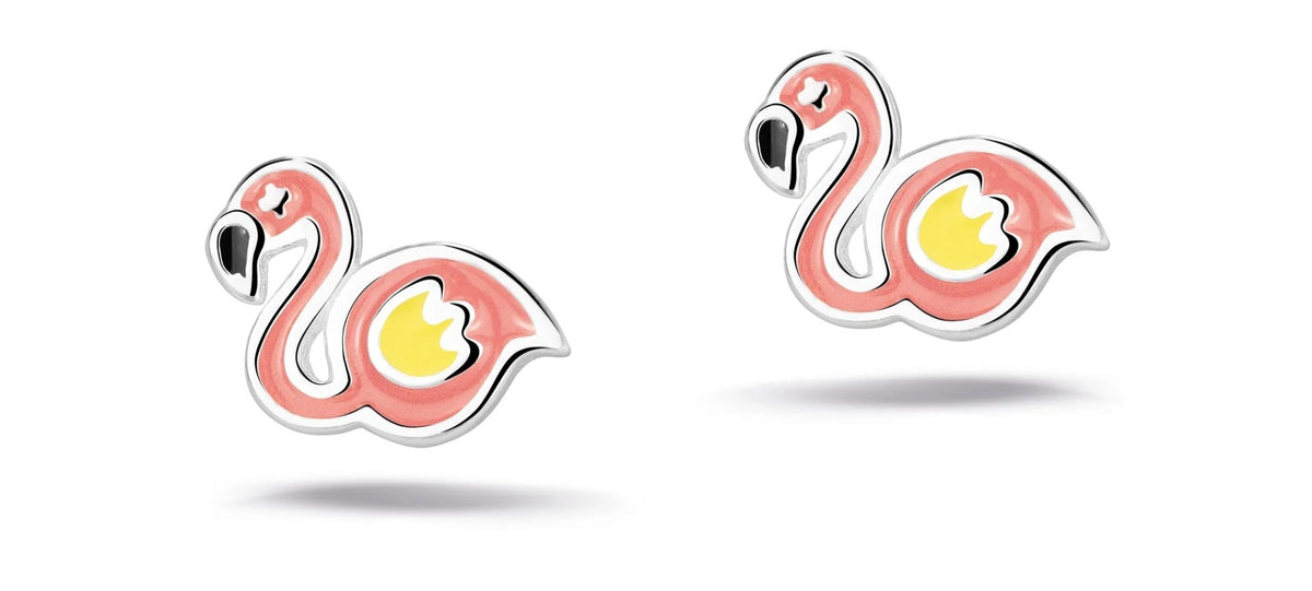 Oorknopjes flamingo - Sannes Sieraden