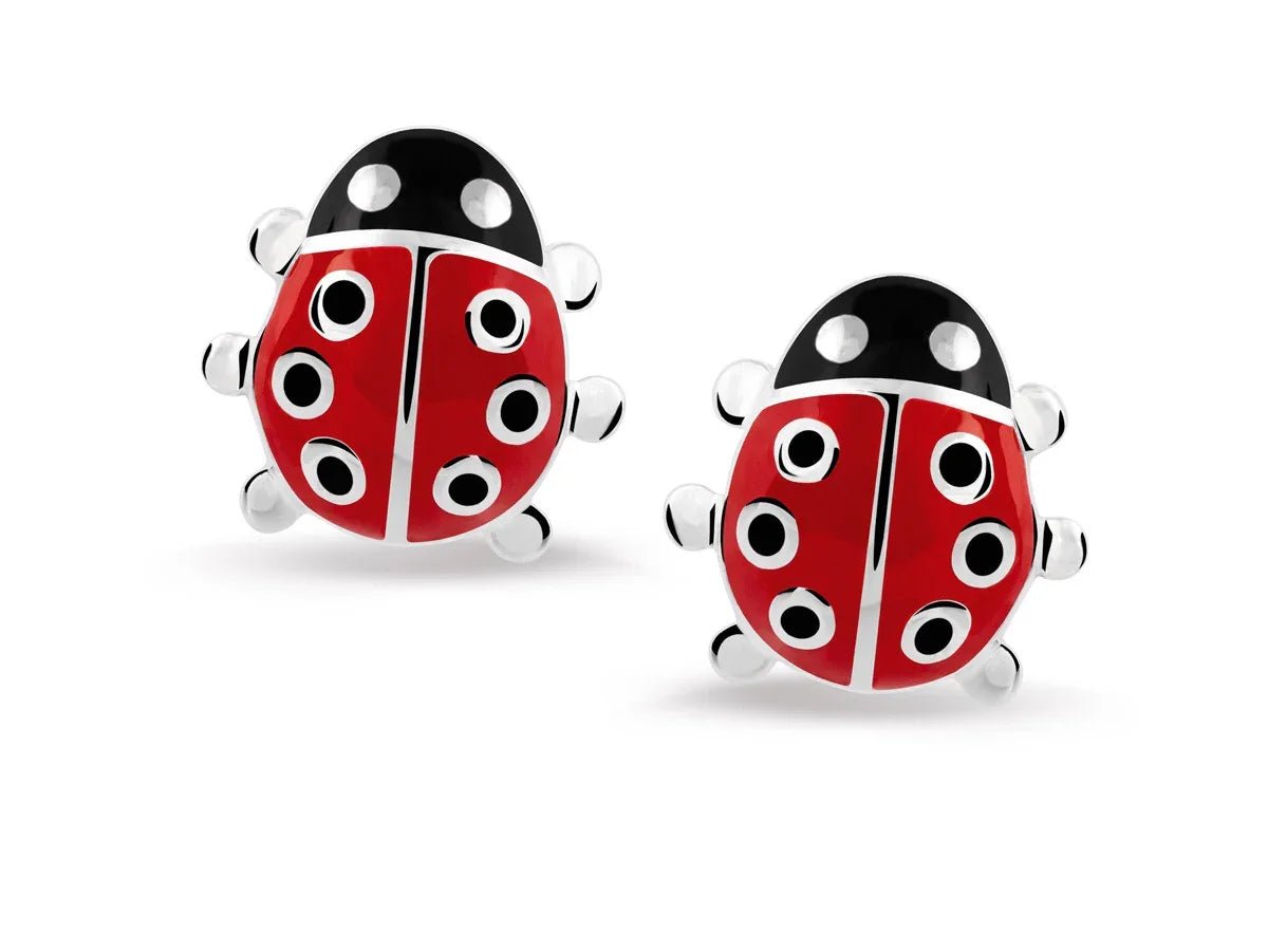 Oorknopjes lieveheersbeestje - Sannes Sieraden