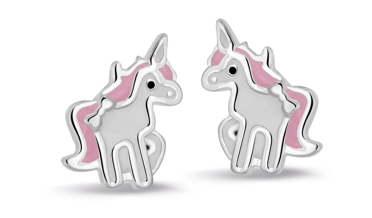 Oorknopjes Unicorn 925 Sterling Zilver Voor Meisjes - Sannes Sieraden