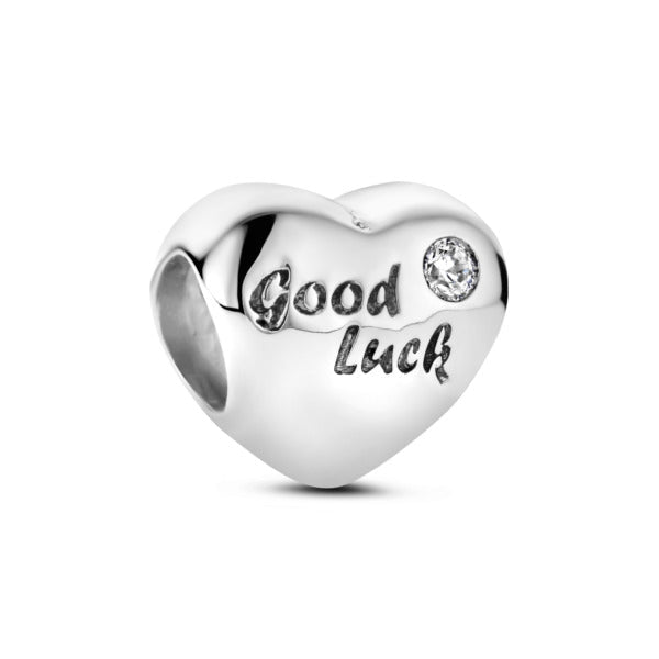 Rosa Di Luca Zilver Bedel Zirkonia Hart Good Luck Pandora - Sannes Sieraden