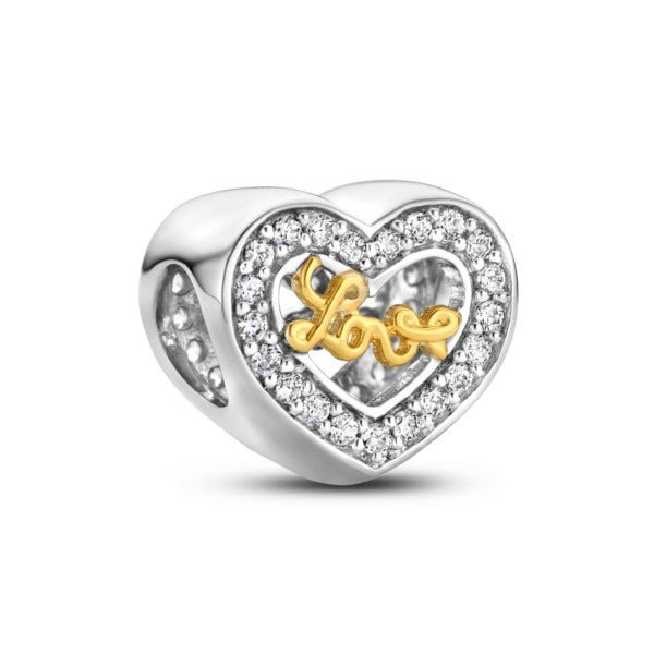 Rosa Di Luca Zilver Bedel Zirkonia Love Pandora Verguld - Sannes Sieraden