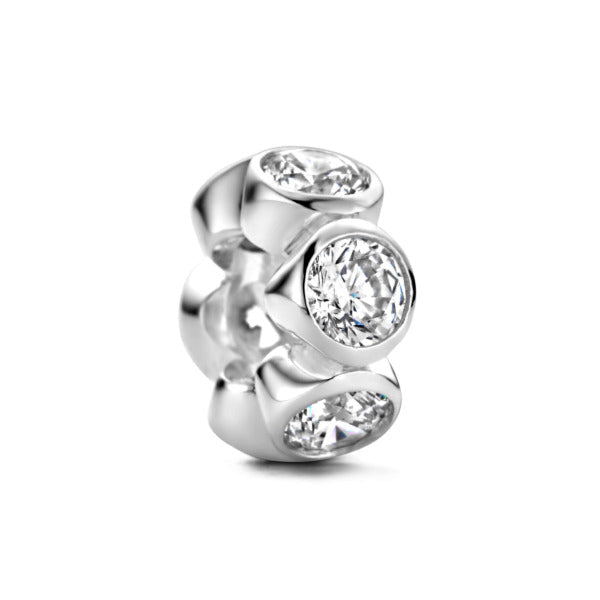Rosa Di Luca Zilver Bedel Zirkonia Pandora Compatibel - Sannes Sieraden