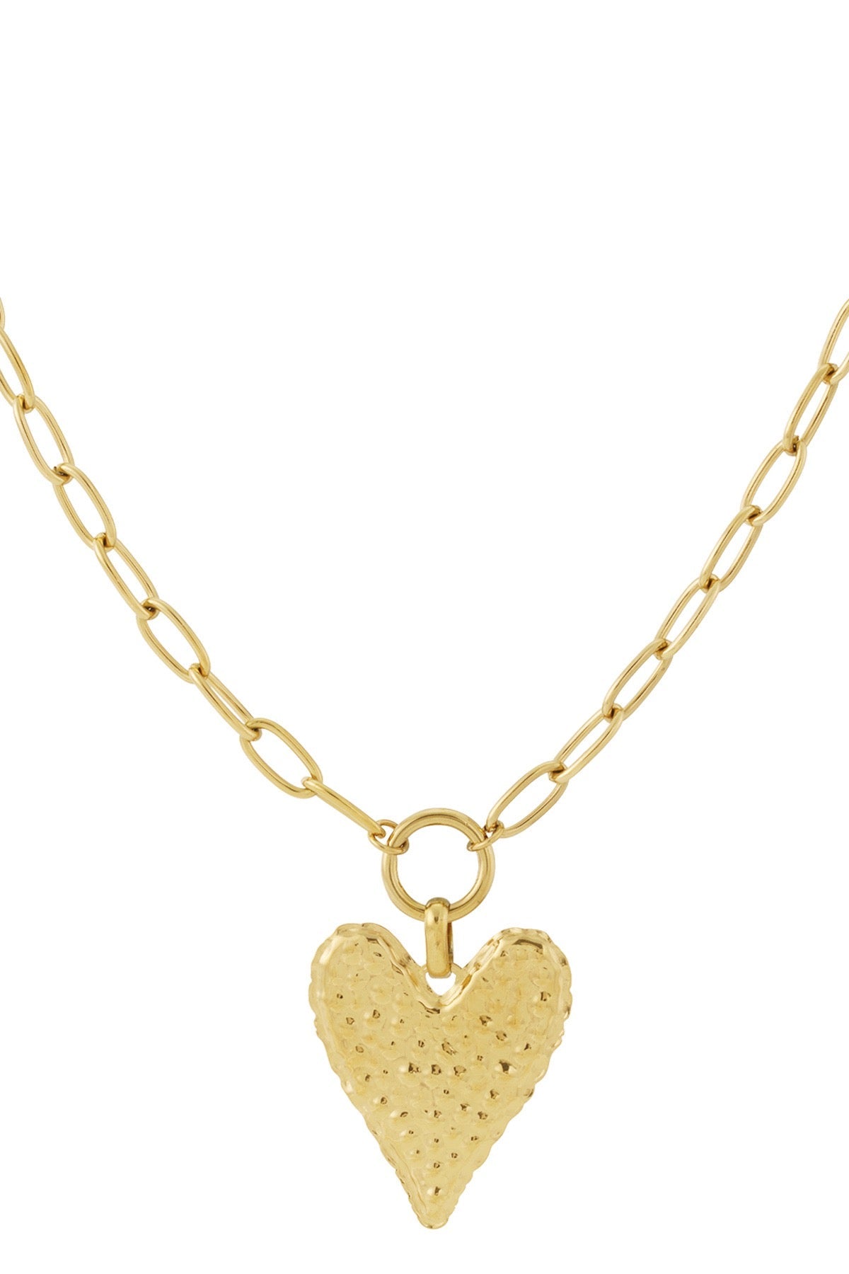 Schakelketting hart goud - Sannes Sieraden