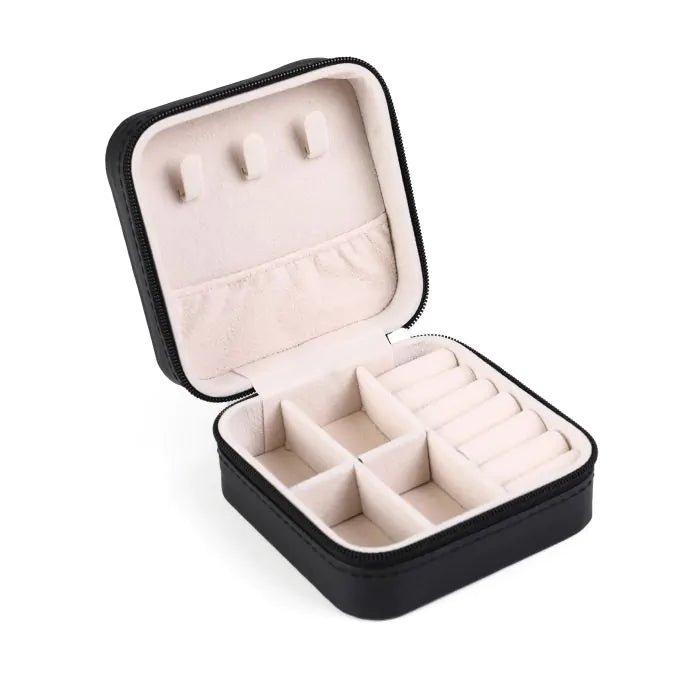 Zwart Sieradendoosje Met Sluitingsrand 9,5x9,5x5 cm - Sannes Sieraden